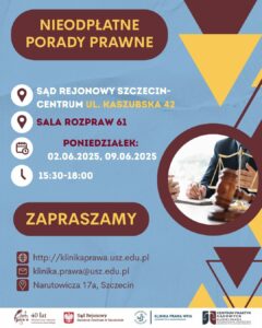 Mobilne dyżury Kliniki Prawa w Sądzie Rejonowym Szczecin-Centrum