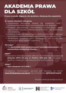 Akademia Prawa dla Szkół – nowy projekt Kliniki Prawa