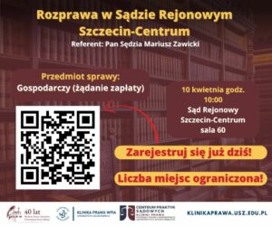 𝗭𝗮𝗽𝗿𝗼𝘀𝘇𝗲𝗻𝗶𝗲 𝗻𝗮 𝗿𝗼𝘇𝗽𝗿𝗮𝘄𝗲̨ 𝘄 𝘀𝗽𝗿𝗮𝘄𝗶𝗲 𝗴𝗼𝘀𝗽𝗼𝗱𝗮𝗿𝗰𝘇𝗲𝗷 w SR Szczecin-Centrum w Szczecinie