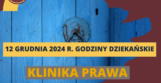 Godziny dziekańskie w dn. 12.12.2024 r.