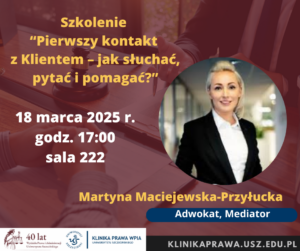 Zaproszenie na Szkolenie „Pierwszy kontakt z Klientem – jak słuchać, pytać i pomagać?”, 18.03.2025 r., godz. 17:00